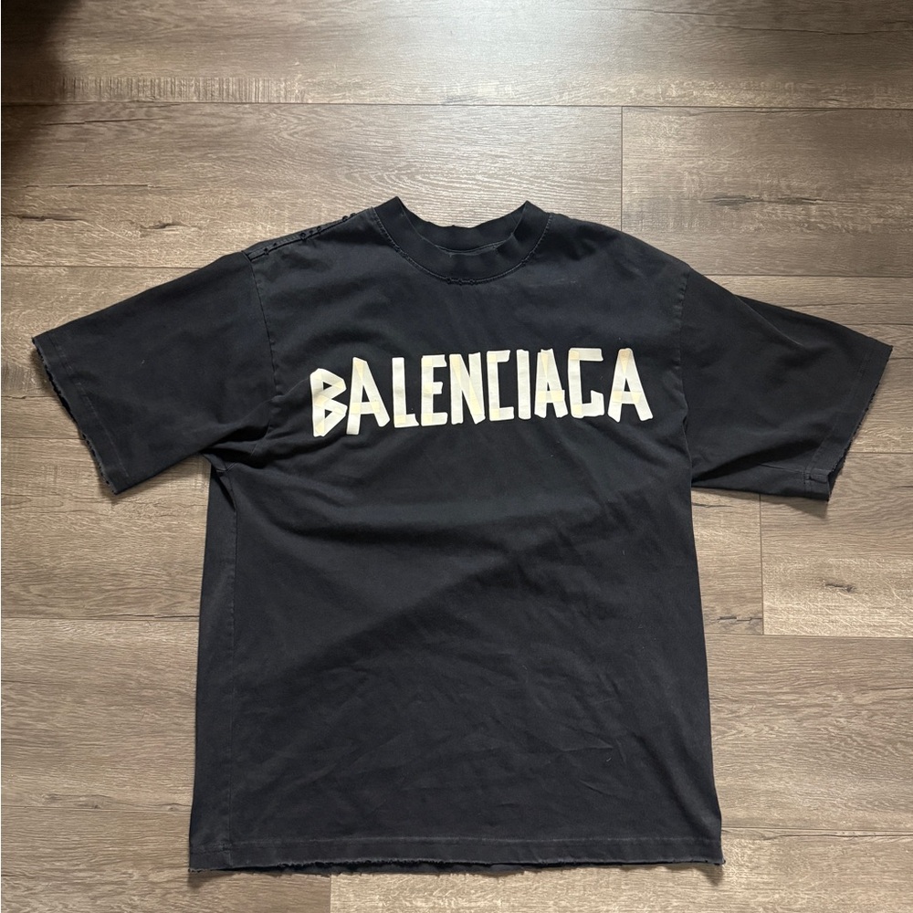 Balenciaga Black and Yellow Short Sleeve Tee